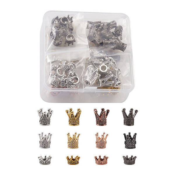 Brass Micro Pave Cubic Zirconia Beads