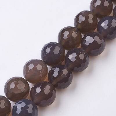 Natural Grey Agate Beads Strands