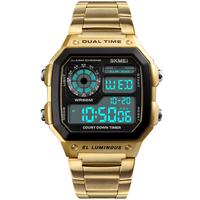 Men's Digital Watches Multi-Function 2 Time Alarm Stopwatch Countdown Backlight Outdoor Sports Casual Waterproof Stainless St...