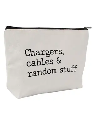 Letter Pattern Makeup Bag, Casual Zipper Makeup Organizer Pouch, Versatile Storage Bag for Travel, Office, Home, Dormitory, S...