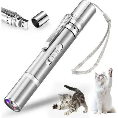 [Special arrangement] Cat Toy Pointer for Indoor, USB Rechargeable Toy, 3 Light Colors Cat Interactive Toys for Dogs, Cats, P...