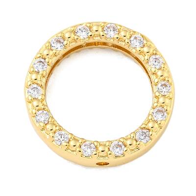 Brass Micro Pave Clear Cubic Zirconia Beads Frame