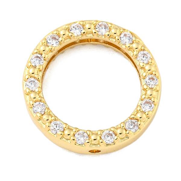 Brass Micro Pave Clear Cubic Zirconia Beads Frame