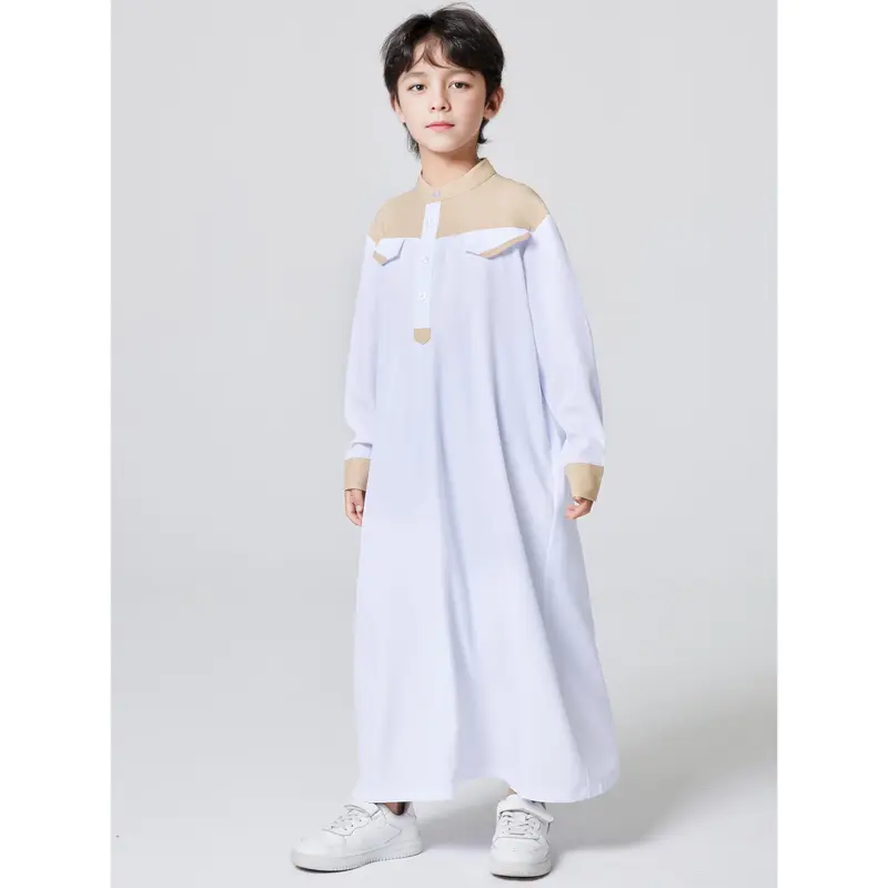 [Long Sleeve Arab Dubai Cloth] Ramadan Boys Middle East Long Sleeve Arab Dubai Cloth, Casual Ethnic Style Boys Long Sleeve Cl...