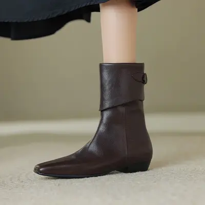 CHIKO Alisia Square Toe Block Heels Ankle Boots