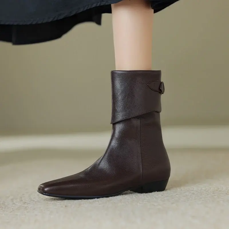 CHIKO Alisia Square Toe Block Heels Ankle Boots