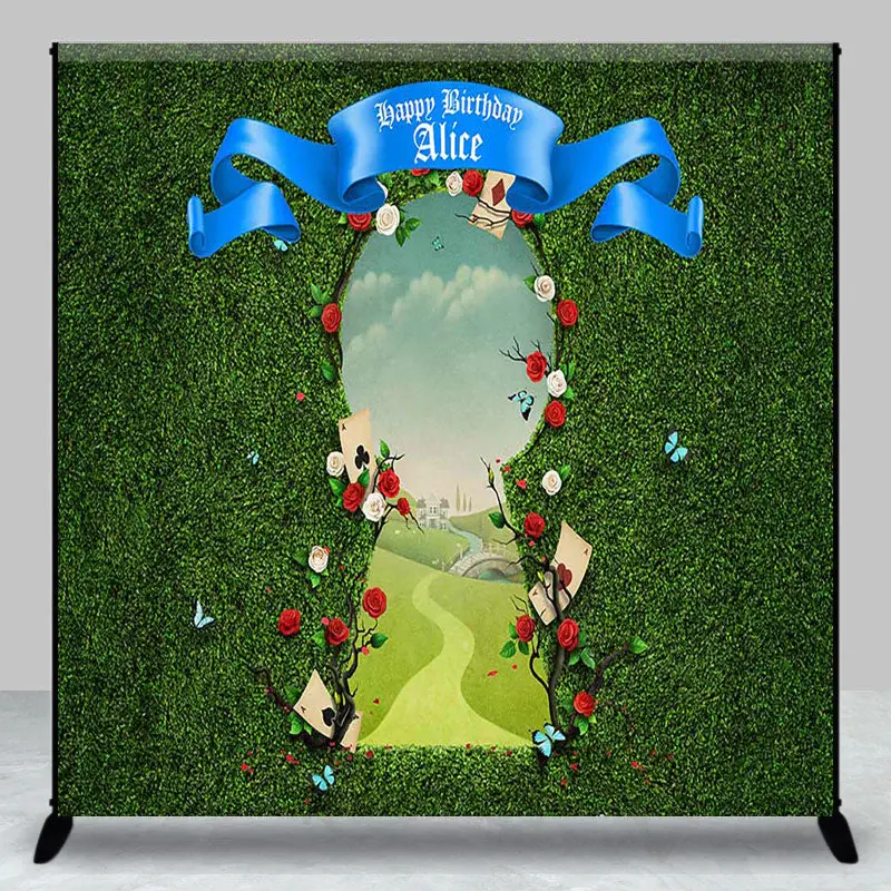 Greenery Field Custom Name Happy Birthday Backdrop