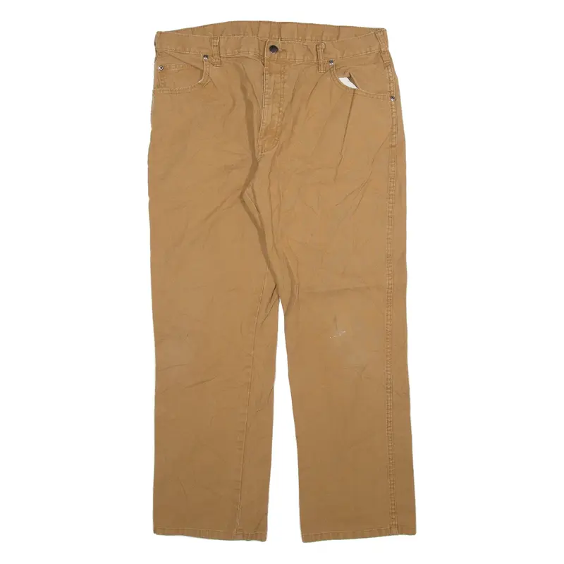 DICKIES Mens Trousers Brown Relaxed Straight W36 L30