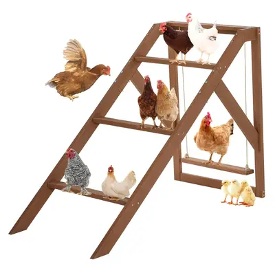 PETSFIT Chicken Swing Set for Pet's Healthy & Happy,4 Chicken Perches with Swing Fit for 8-10 Chicks, Chicken Toys for Coop A...