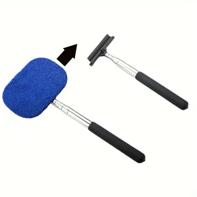 Car Windshield Cleaning Tool, 1 Count Reusable Car Windshield Cleaning Brush with Microfiber Pad, Car Cleaning Tool, Professi...