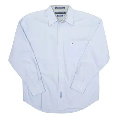 TOMMY HILFIGER Mens Plain Shirt Blue Long Sleeve L