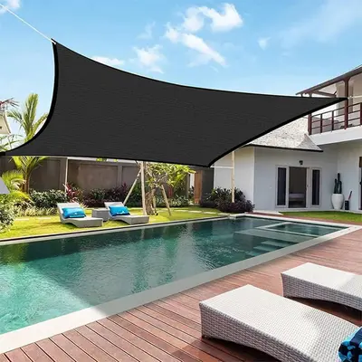 Summer Sun Shade Sail for Patio, Outdoor Camping Shelter, Rectangle Sunshades Canopy, Sunshade for Swimming Pool, Backyard, L...