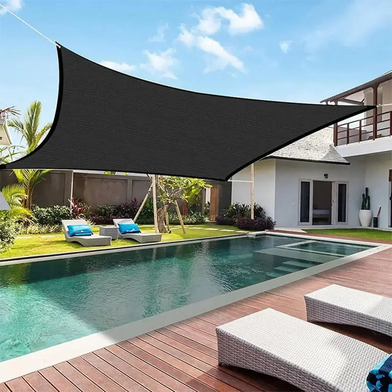 Summer Sun Shade Sail for Patio, Outdoor Camping Shelter, Rectangle Sunshades Canopy, Sunshade for Swimming Pool, Backyard, L...