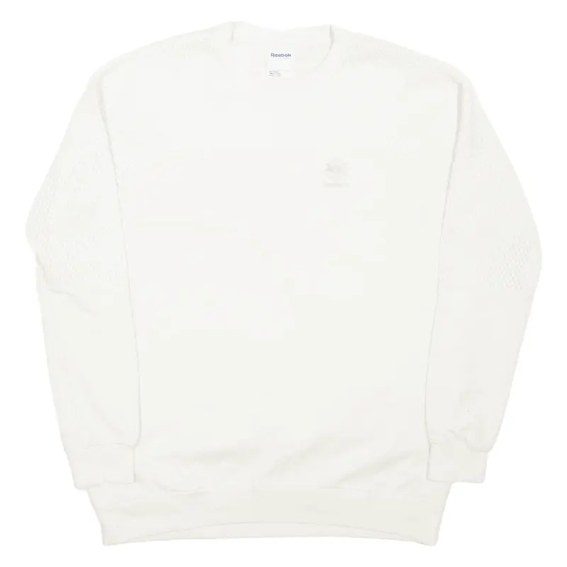 REEBOK Mesh Sweatshirt Cream Womens XS