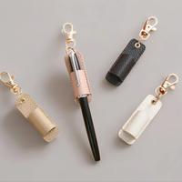 Portable Handmade Keychain Pen Holder, 1 Count Pu Badge Pencil Case with Clip, Pen Holder Keychain Gifts for Indoor & Outdoor...