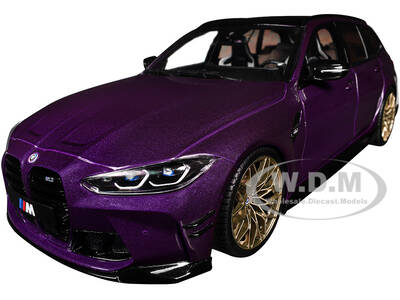 2024 BMW M3 Competition M xDrive Touring Twilight Purple Pearl Metallic with Black Top 1/18 Diecast Model Car by Solido