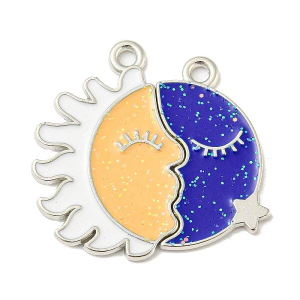 Sequins Alloy Enamel Split Pendants