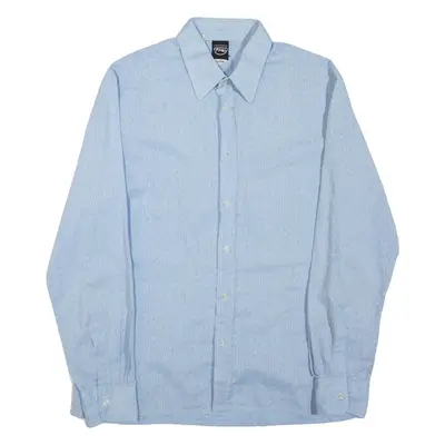 CHEMISERIE Mens Plain Shirt Blue Long Sleeve M