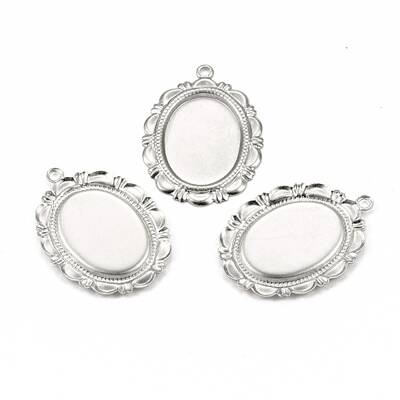 Tarnish Resistant 304 Stainless Steel Pendant Cabochon Settings