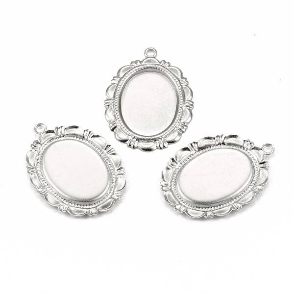 Tarnish Resistant 304 Stainless Steel Pendant Cabochon Settings