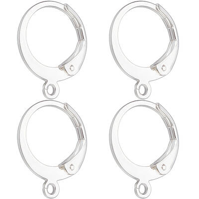 100Pcs 304 Stainless Steel Leverback Earring Findings