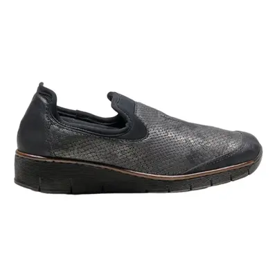 REIKER Pump Shoes Black Faux Leather Womens UK 8