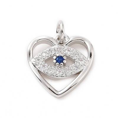 Brass Micro Pave Cubic Zirconia Charms