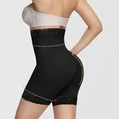 Curvyfaja Waist Shapewear for Women Tummy Control Butt Lift Seamless Shorts with Zipper for Easy Bathroom Wear Compression Ba...