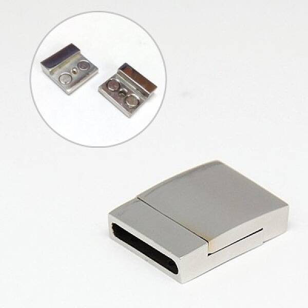 Tarnish Resistant 304 Stainless Steel Magnetic Clasps with Glue-in Ends