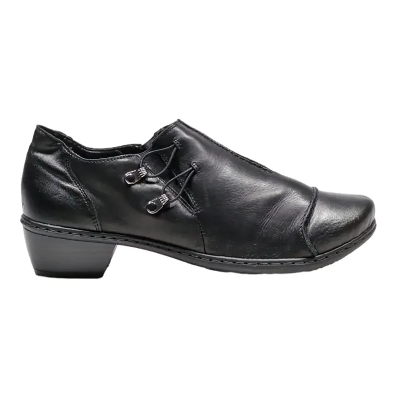 RIEKER Pump Shoes Black Leather Womens UK 7