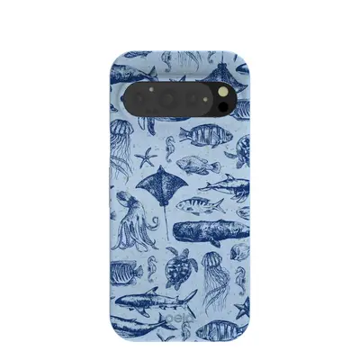 Powder Blue Marine Life Google Pixel 9/9 Pro Case