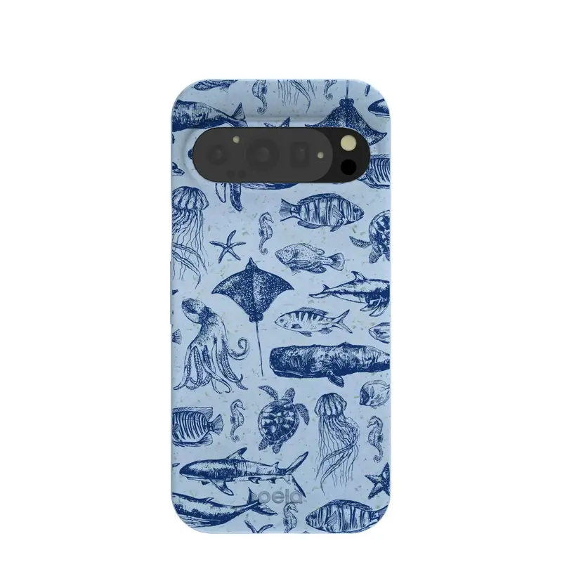 Powder Blue Marine Life Google Pixel 9/9 Pro Case