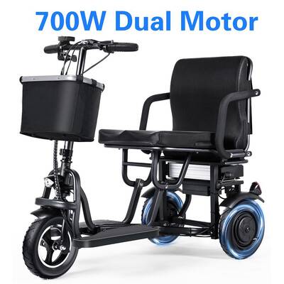TopMate ES11 3 Wheel Electric Scooter Lightweight Folding Dual Motor Powered Mobility Scooter for Adult Seniors with Ergonomi...