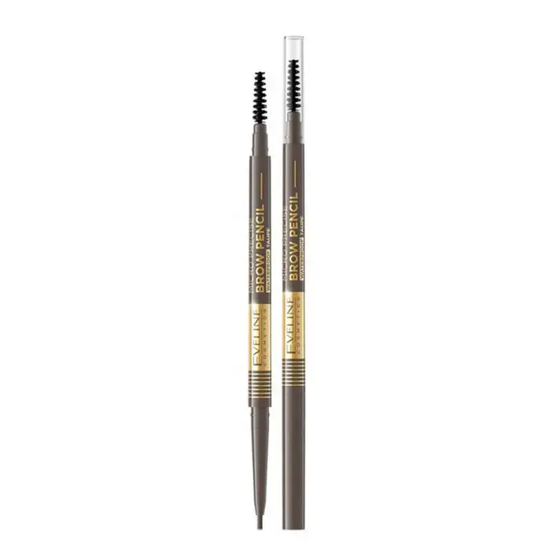Eveline Cosmetics Micro Precise Waterproof Eyebrow Pencil With Brush 2 In 1 Color 03 Dark Brown 4 G