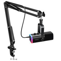 FIFINE AM8T XLR USB Gaming Microphone Set, Dynamic PC Mic for Streaming Podcasting, Computer RGB Mic Kit with Boom Arm Stand,...