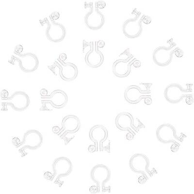 arricraft 100 Pcs 2 Sizes Clear Plastic Clip-on Earring Converter Component for Non Pierced Ears(2 Styles)