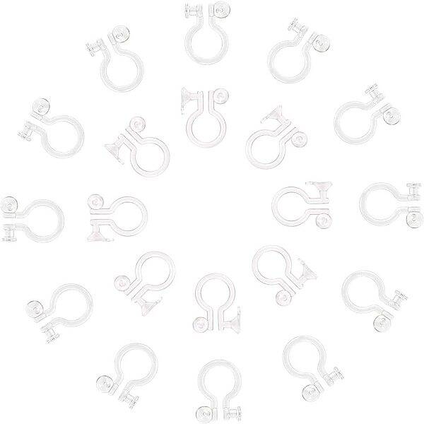 arricraft 100 Pcs 2 Sizes Clear Plastic Clip-on Earring Converter Component for Non Pierced Ears(2 Styles)