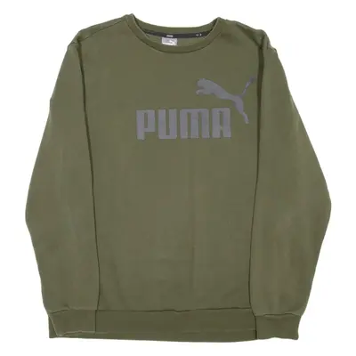 PUMA Mens Sweatshirt Green Crew Neck XL
