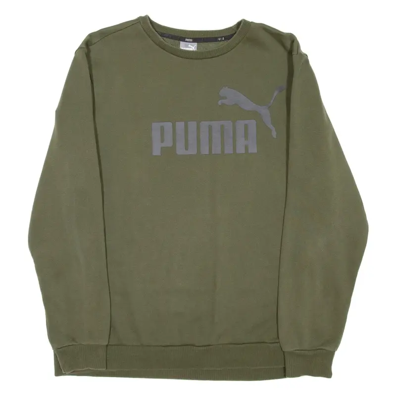 PUMA Mens Sweatshirt Green Crew Neck XL