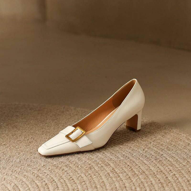 CHIKO Wauna Square Toe Chunky Heels Pumps Shoes