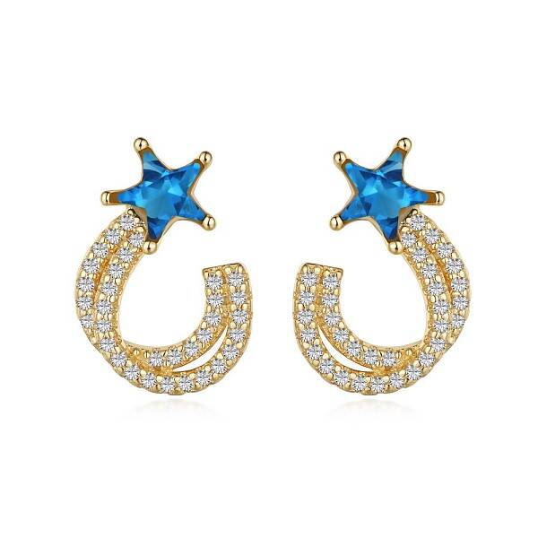 925 Sterling Silver Micro Pave Cubic Zirconia Stud Earrings for Women