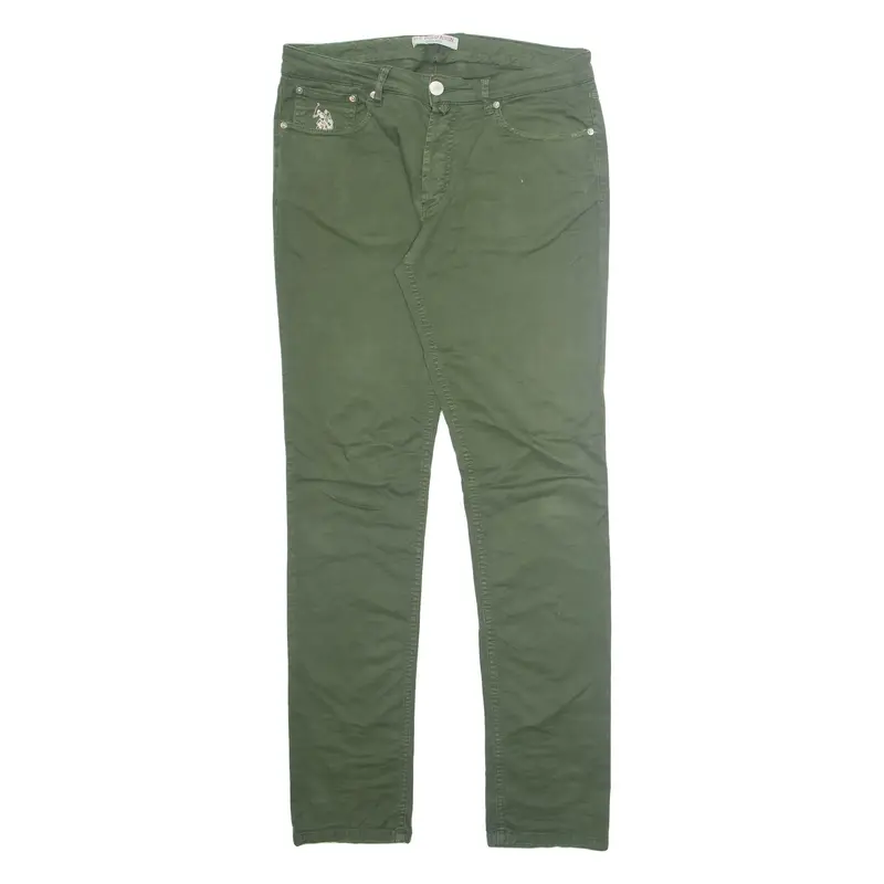 POLO ASSN Mens Trousers Green Regular Tapered 90s W32 L34
