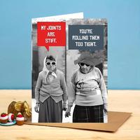 Funny Birthday Card, 1 Count My Joints Are Stiff Letter Pattern Greeting Card with Envelope, Birthday Gift for Friend, Office...