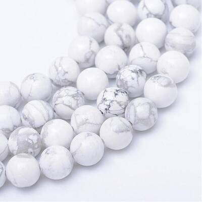 Round Natural Howlite Bead Strands
