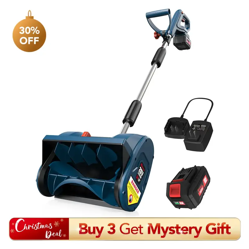 Snow Shovel | ENHULK 20V | 12-Inch | 4-Ah Cordless Snow Shovel with Directional Plate & Adjustable Front Handle