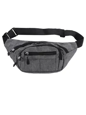 1 Piece Men's Sports Large Capacity Fanny Pack, Multi-pocket Wear-resistant Zipper Belt Bag, Casual Plain Sports Waist Bag fo...