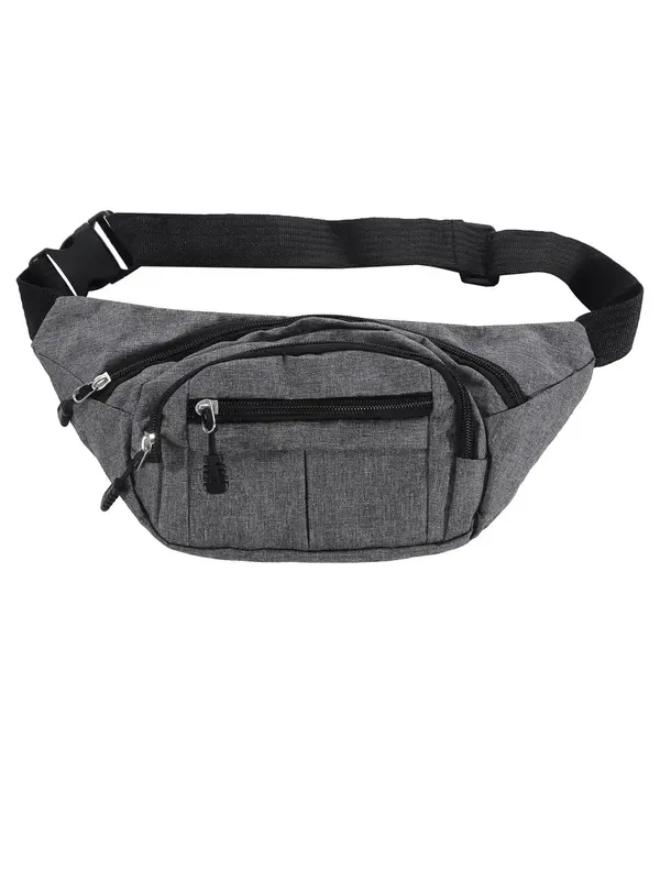1 Piece Men's Sports Large Capacity Fanny Pack, Multi-pocket Wear-resistant Zipper Belt Bag, Casual Plain Sports Waist Bag fo...
