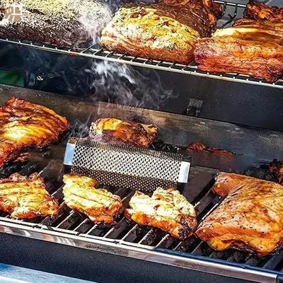 Pellet Smoker Tube, Smoke Pipe,  Stainless Steel Hollow Out Barbecue Smoke Pipe, Bbq Grill Smoker for Outdoor Camping Picnic ...