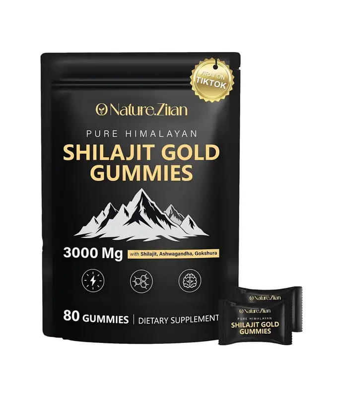 O NATURE . ZIRAN Shilajit Gummies for Men & Women - Pure Himalayan Shilajit Gold Gummies Rich in Ashwagandha, Gokshura with 8...