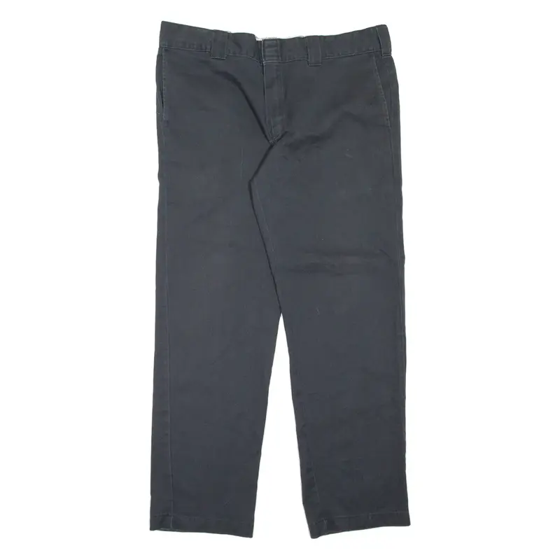 DICKIES Workwear Mens Trousers Black Slim Straight W36 L32